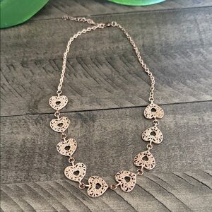 Elegant Heart Necklace in Rose Gold Plated